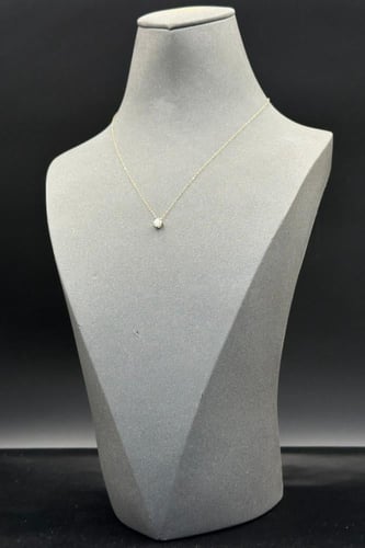 سلسال ذهب ناعم عيار 18 فص دائري تصميم الماس وزن من...