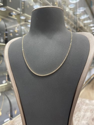 عقد تنس ذهب اصفر سلسال نص فصوص