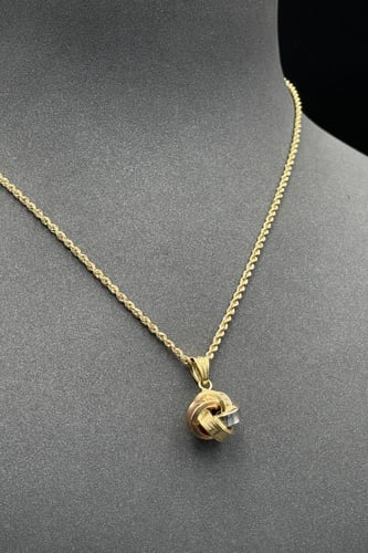 عقد مكرونة ذهب صافي عيار 18 وزن 2.2 جرام