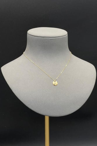 عقد دائري مفرغ ذهب تصميم الماس عيار 21 وزن من 1.3...