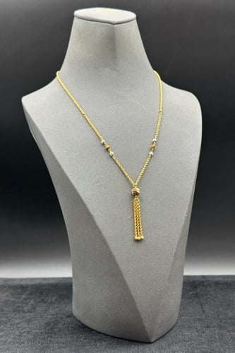 عقد مجدول مع كور ذهب تصميم هندي عيار 21 وزن 4.1 جر...