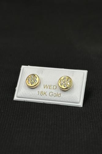 حلق طبي وردة ذهب تصميم الماس عيار 18