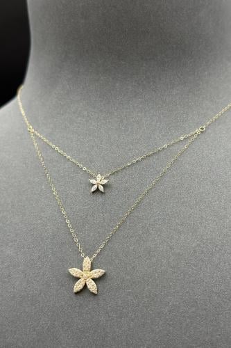 سلسال ذهب عيار 18 دورين تصميم الماس وزن من 1 الى 1...