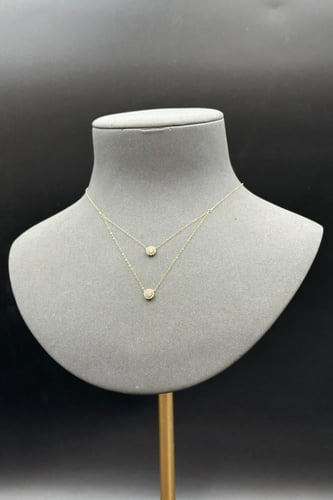 سلسال ذهب عيار 18 دورين فلورا تصميم الماس وزن من 0...