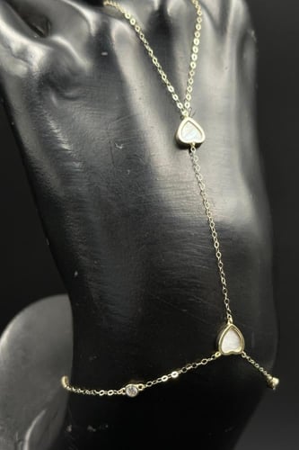 كف ذهب عيار 18 قلب بتصميم الماس وزن 1.2 جرام