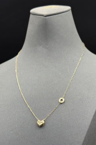 عقد ذهب عيار 18 بتصميم قلب ايطالي وزن 1.2 جرام