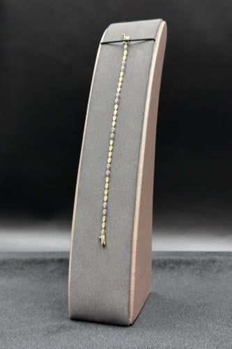 Gold bracelet 18K with diamond inspired design 2.6 g