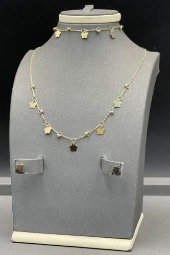 طقم وردات ذهب صافي عيار 18 وزن 5 جرام