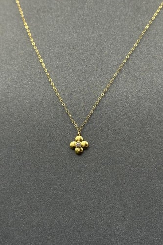 طقم زهرة ذهب تصميم الماس عيار 21 وزن 2.1 جرام