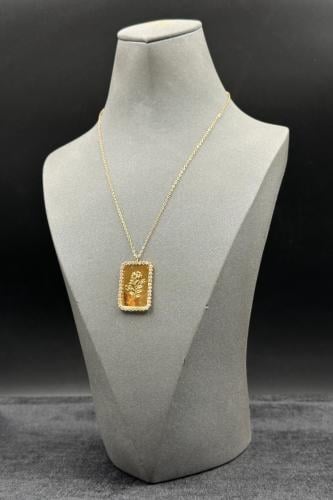 عقد ذهب عيار 21 سبيكة بتصميم الماس وزن 4.1 جرام