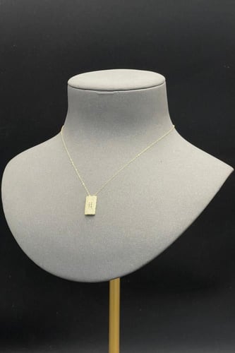 عقد على شكل مستطيل ذهب تصميم الماس عيار 18 وزن من...