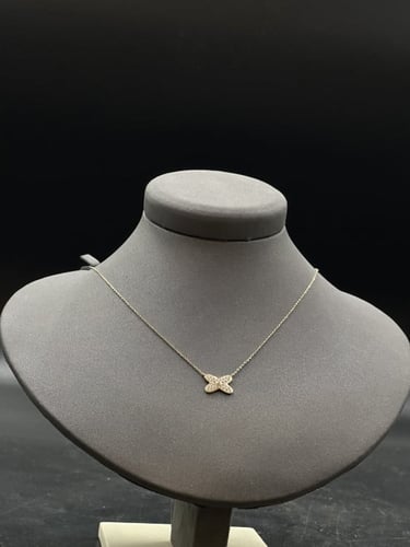 سلسال ذهب عيار 18 شكل اكس تصميم الماس وزن 2.8 جرام