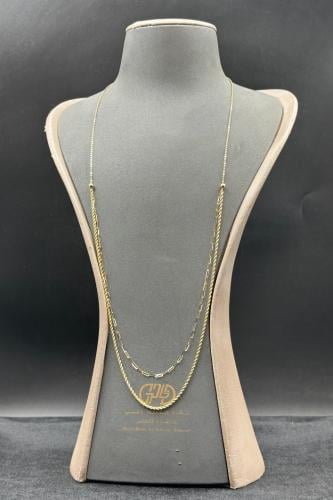 سلسال ذهب طويل عيار 18 ايطالي مجدول وزن من 3.3 الى...