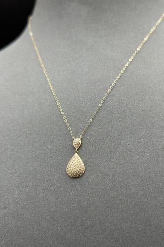 عقد دمعتين ذهب تصميم الماس عيار 18 وزن من 0.7 الى...