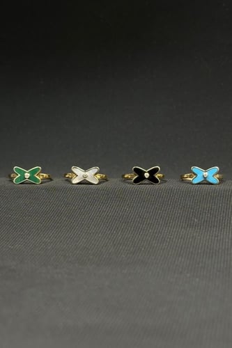 خواتم ايطالي موديل X متعدد الالوان عيار 18 وزن من...