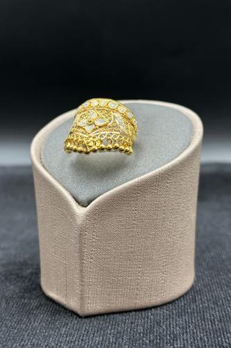 خاتم زهرة ذهب تصميم هندي عيار 21 وزن 5.5 جرام