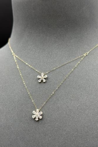 عقد ذهب عيار 18 دورين بتصميم الماس وزن من 1 الى 1....