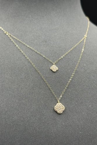 عقد ذهب عيار 18 دورين تصميم الماس وزن من 0.7 الى 0...