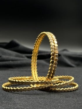 بناجر ذهب صافي عيار 21 - موديل خلية النحل (سيدات و...