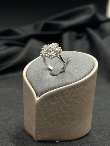 خاتم الماس نسائي شكل زهرة الثلج الفاخر