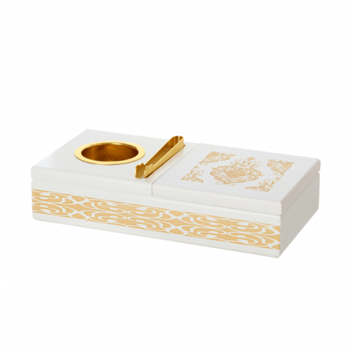 مبخرة نسمة بحافظة بخور - ابيض