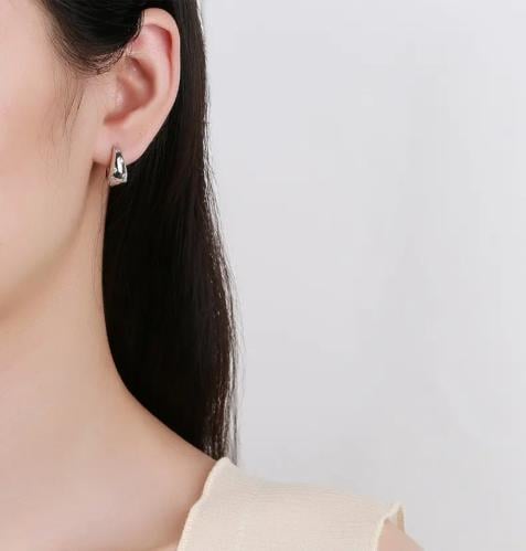 اقراط فضة نجوم دائري