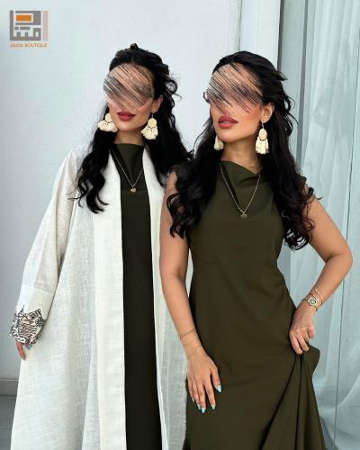 بكج ثنائي الأناقة عباية الماتشا وفستان زيتوني- 157...