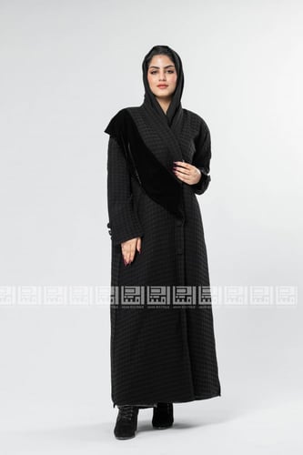 عباية سوداء شتوية بإضافة المخمل 1259
