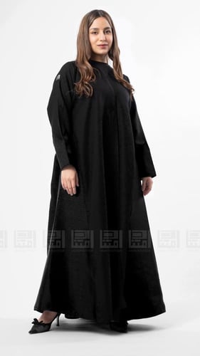 عباية سوداء بتطريز أسود- 1419