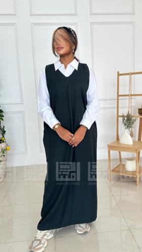 مريول مدرسي شيال زيتي متوسط بفيونكات 4000