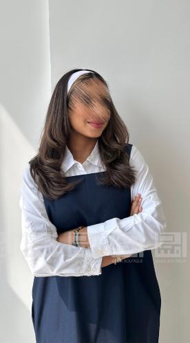 مريول شيال كحلي ثنوي بقصة مربعة 4008