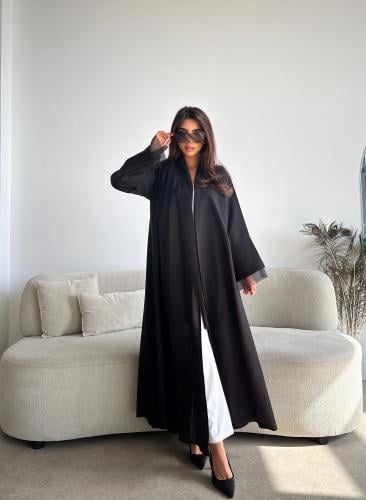 عباية يومية صيفية سوداء كلوش فاخرة بكسرات من الكتف...