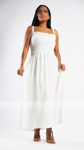 فستان عباية سكري فاتح مزموم 1155