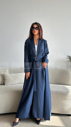 عباية كحلية بقطعتين متصلتين - 1410