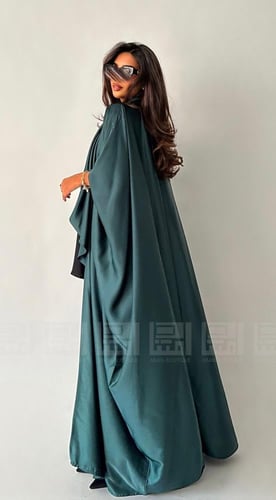 عباية بشت صيفية زيتية بمطاط داخلي- 1166