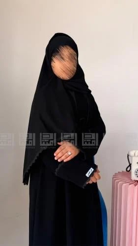 عباية أطفال سوداء بتفاصيل أنيقة وعملية -5037