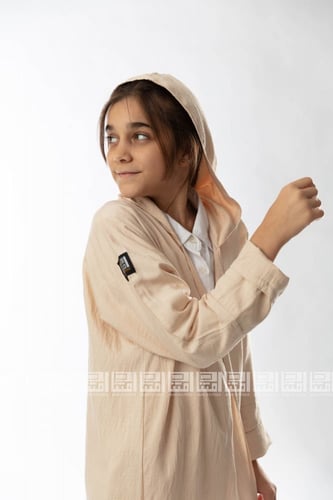 عباية بيجية بقبعة متصلة 5020