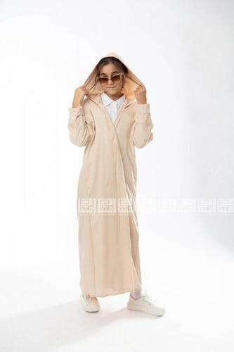 عباية بيجية بقبعة متصلة 5020