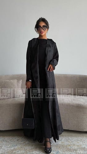 عباية سوداء جاكار صيفي بارد- 1589