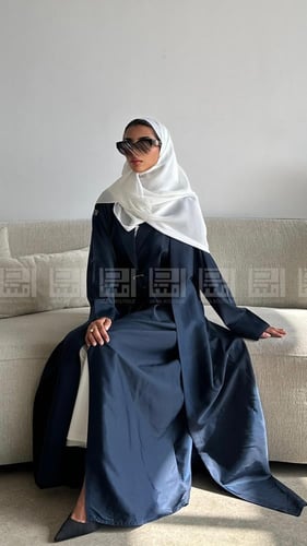 عباية كحلية بقطعتين متصلتين - 1410