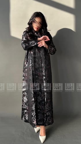 عباية ترنش كوت جاكار هندي منقشة فاخرة-1606