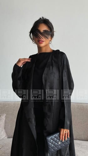 عباية سوداء جاكار صيفي بارد- 1589