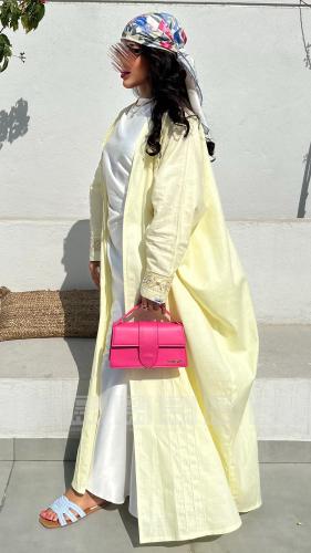 عباية الكاميليا الصفراء بشت صيفية- 1566