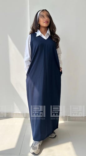 مريول مدرسي ثنوي شيال كحلي بفيونكات 4004