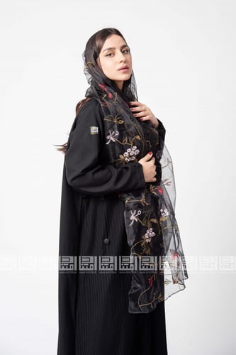 طرحة شيفون بتطريز يدوي مورد 3047