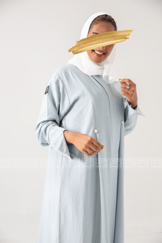 عباية سماوية بقصة مميزة في الأكمام 1180