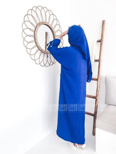 عباية زرقاء نيلية بقصة أكمام مميزة 1067