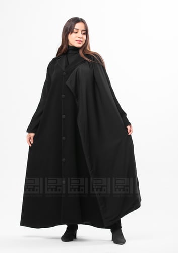 عباية سوداء بشال متصل -1367