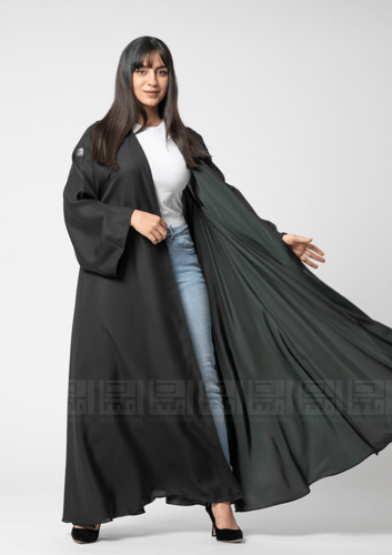 عباية دبل فيس باللون الزيتوني والاسود 1327