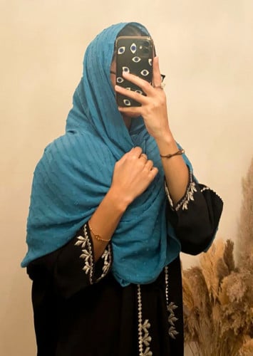 طرحة منقطة باللون التركوازي 1120